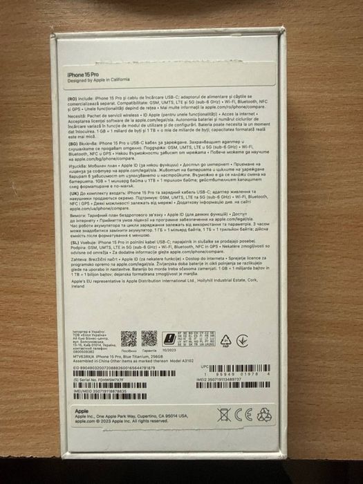 iPhone 15pro 256GB Blue Titanium