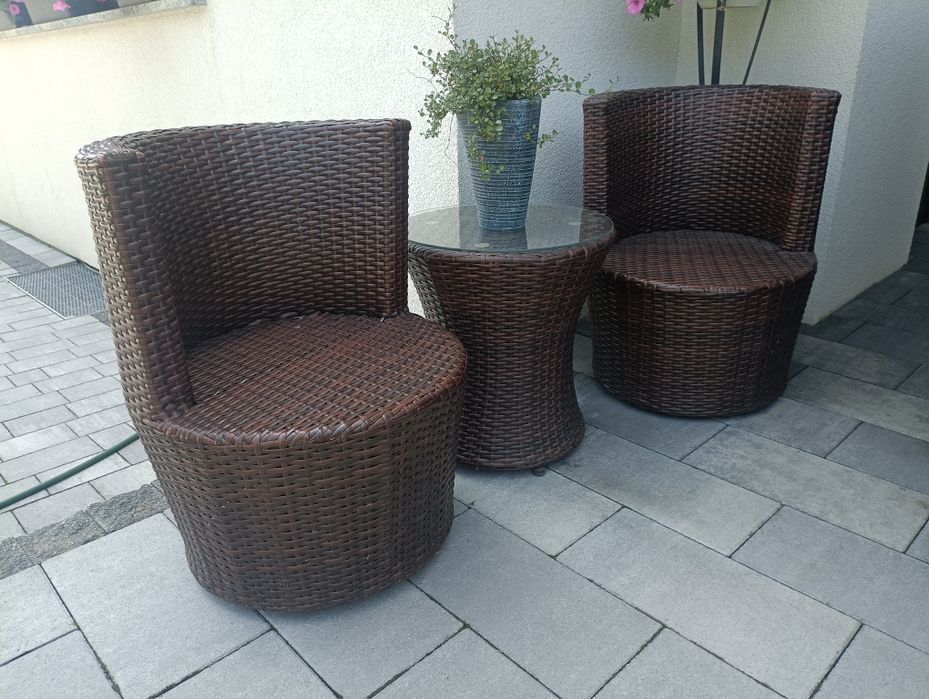 Komplet ratanowy 2+1