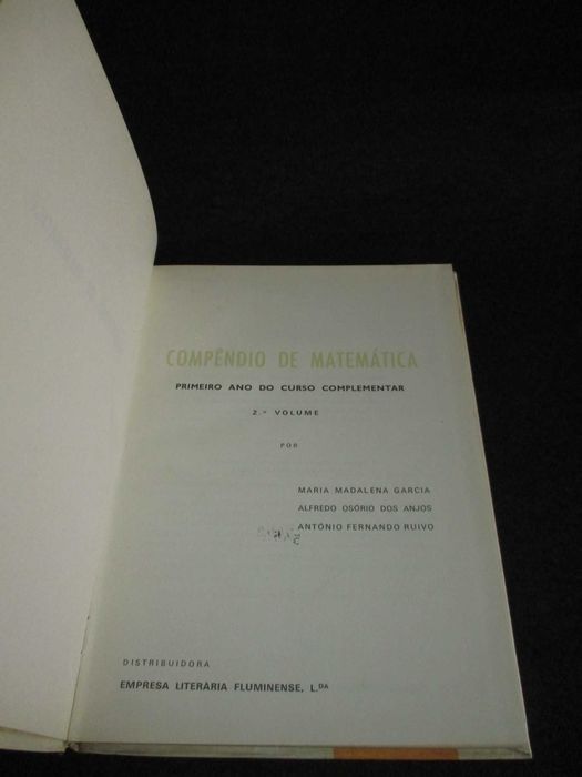 Livros Compêndio de Matemática 1º Ano Maria Madalena Garcia