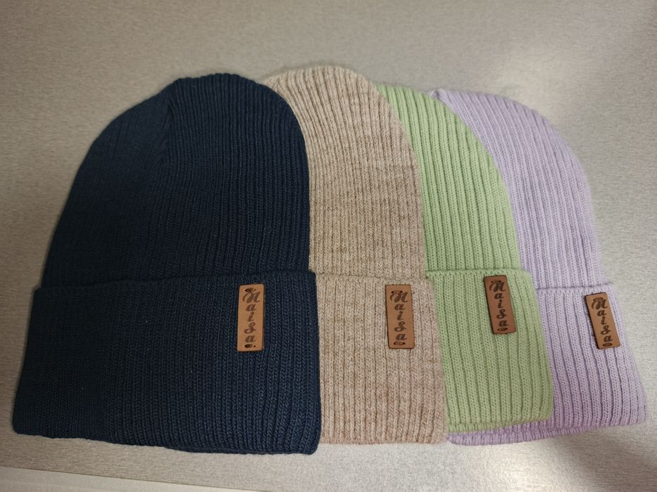 Шапки якість топ, рубчик чоловічі/жіночі на флісі/без флісу