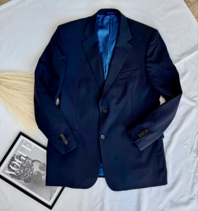 Granatowy garnitur welniany Bytom 176/108/96