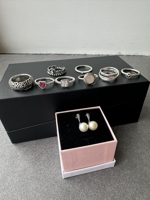 Pandora оригинал,Пандора,  кольцо Pandora,серебро, золото, серьги пандора