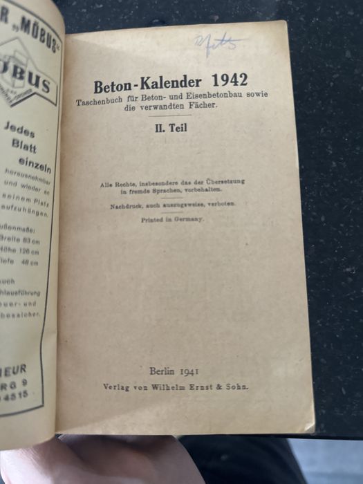 Ksiazka z Kalendarzem 1942