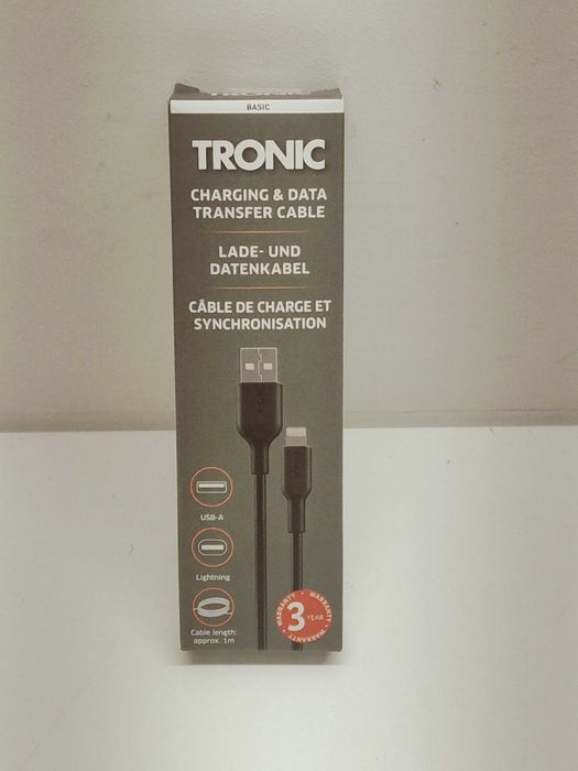 Kabel Tronic USB A - Apple Lightning 1 m czarny do iPhone iPad iPod
