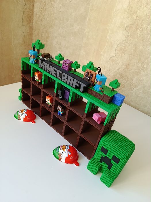 АКЦІЯ ‼️Стенд Майнкрафт Minecraft Kinder для фігурок Кіндер поличка