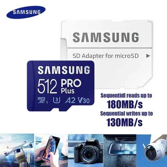 Samsung PRO Plus 128Gb / 512Gb (180mb/s)