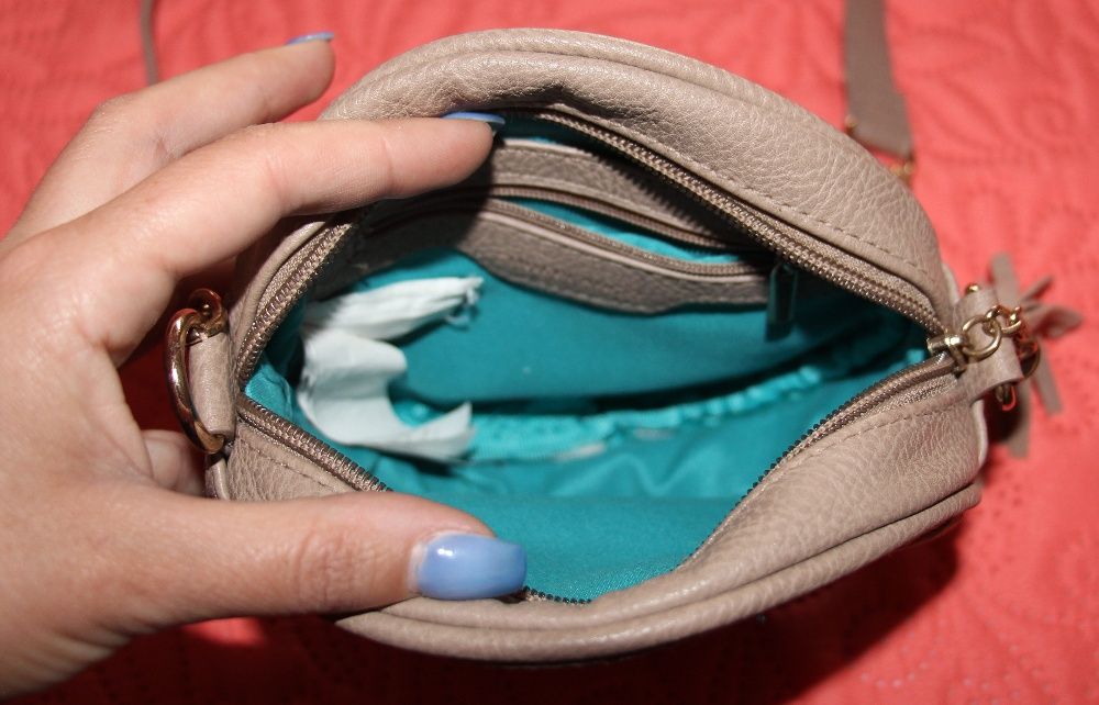 Bolsa redonda Creme/cinza