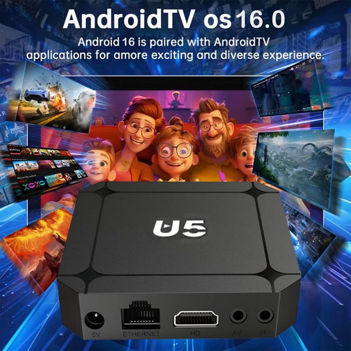 Android 16 на 8/128 Смарт приставка U5 smart box tv