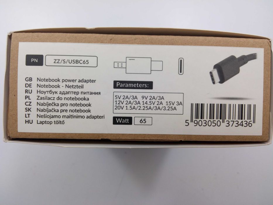 Ładowarka zasilacz samochodowy USB-C 65W Uniwersalne Gwarancja FV