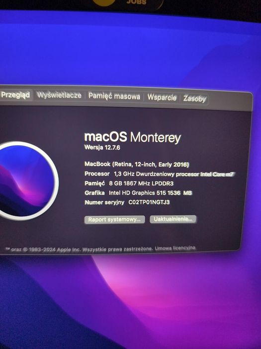 MacBook 12" Retina Early 2016 | Core m7 | 8 GB RAM | nowa bateria