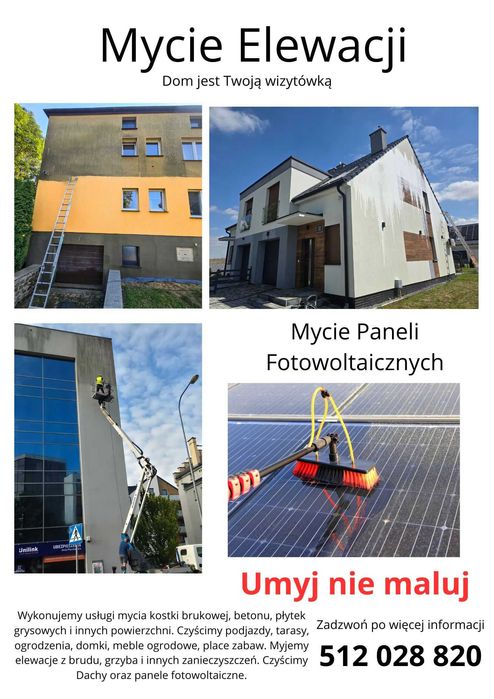 Mycie Kostki Brukowej, Elewacji , Dachów, inne - Gorąca Woda !!!