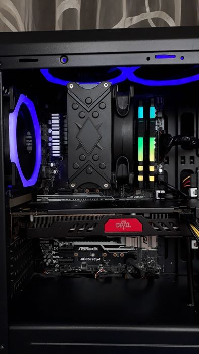 Ігровий ПК комп'ютер Ryzen 5 2600/16 GB/RX 480 Red Devil/500 GB/120 GB