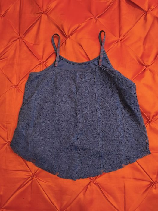 Нова мереживна з підкладкою майка синього кольору