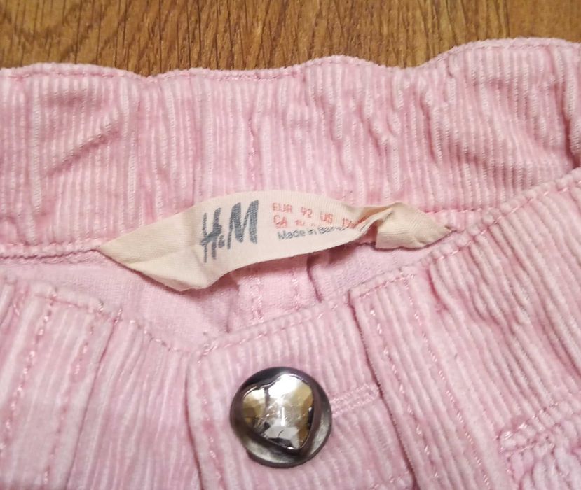 spodnie sztruksowe H&M dla dziewczynki rozm 92