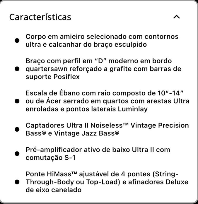 Baixo Fender American Ultra II Precision MN Ultraburst (USA)