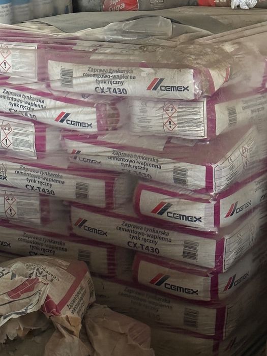 Wapno, klej do płytek, fugi, farby, cement, bloczki betonowe, pustaki