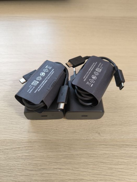 NOWY ZESTAW - 2x Szybka Ładowarka 45W do telefonu + 2x kabel USB-C