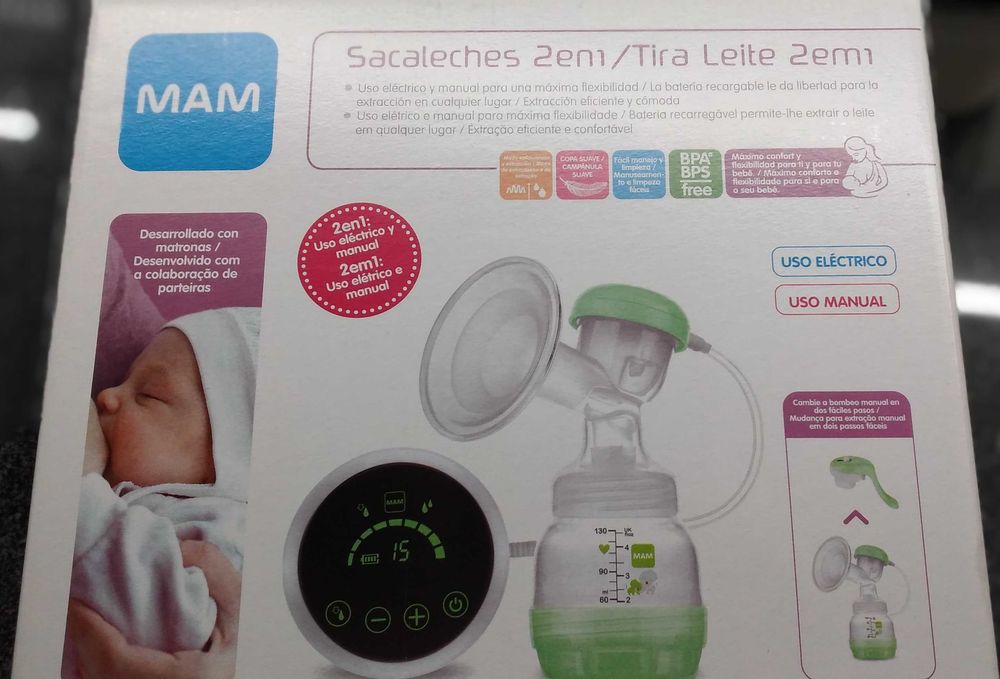 Bomba elétrica  tirar leite Mam 2 em 1