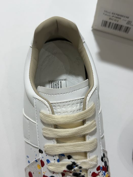 кроссовки Maison Margiela Replica Gats Paint White Sneakers