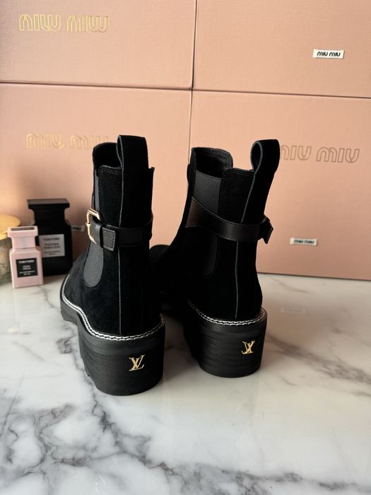 Botki Louis Vuitton suede leather