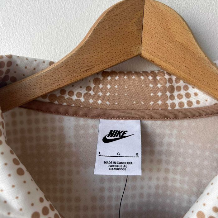 Nike Fleece Pocket Halfzip Jacket Beige Fullprint Kurtka Bluza