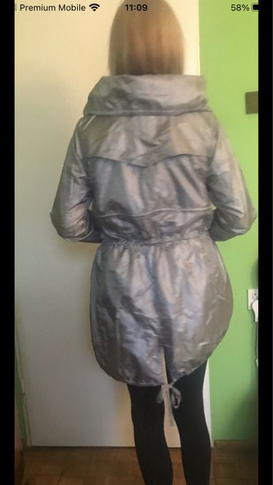 szaro-stebrna parka