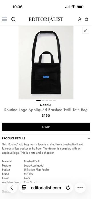 mfpen routine shoulder bag нова сумка  acne studios our legacy cos apc norse projects