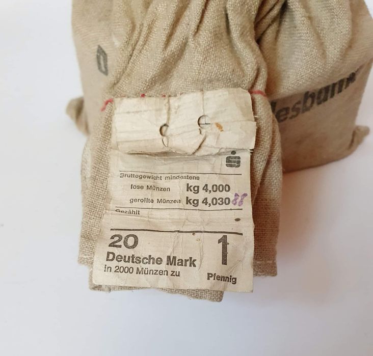 1 pfennig 1973r cały worek menniczy Niemcy RFN NRD 2000szt pfening