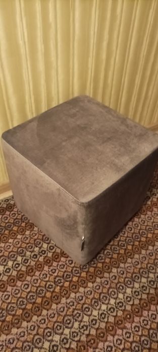 Пуф велюровий сірий 400*400*400мм