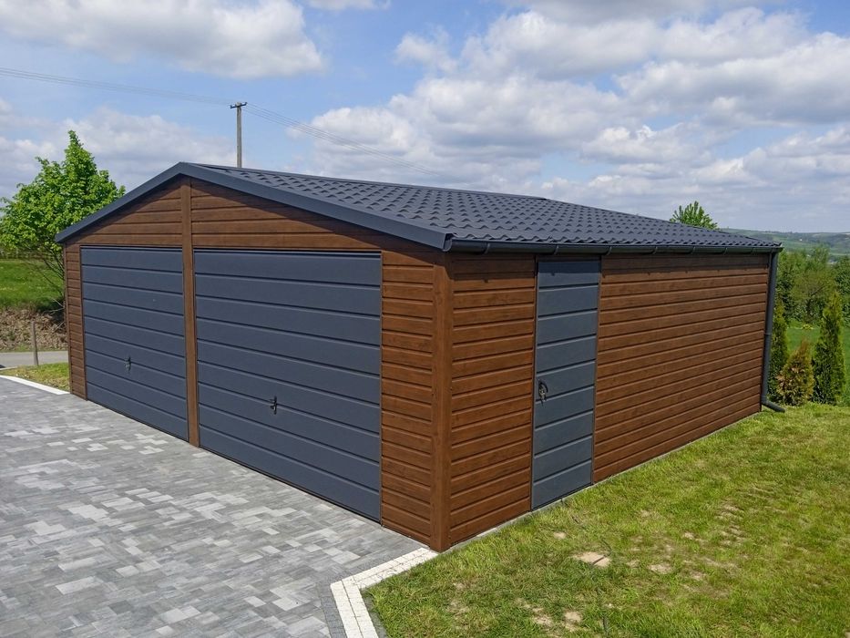 Garaż Blaszany 6x6 6x7 7x7 4x6 Blachodachówka Profil zamknięty