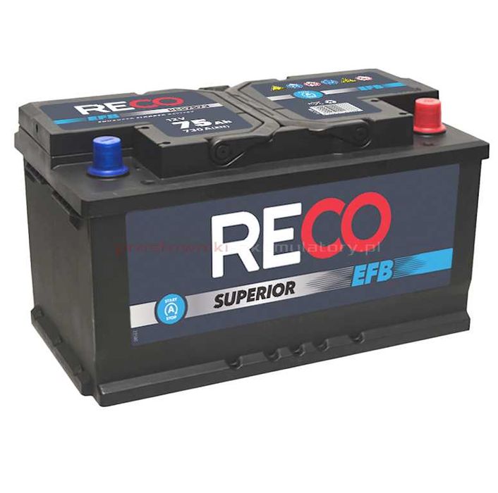 Akumulator RECO EFB 75Ah 730A Mikołaja Reja 6A