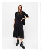 RESERVED Б/У Спідниця міді чорна плісирована