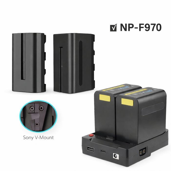 Комплект NP-F → V-Mount + 2шт  батареї NP-F980