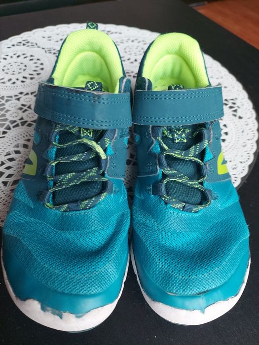 buty decathlon 34 21,5cm blue green na rzep