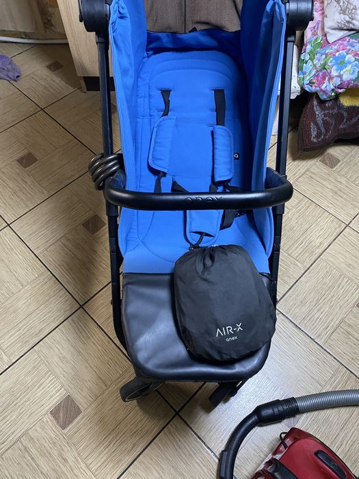 Коляска anex air x + орігінальний дощовик та чохол для ніжок, синя