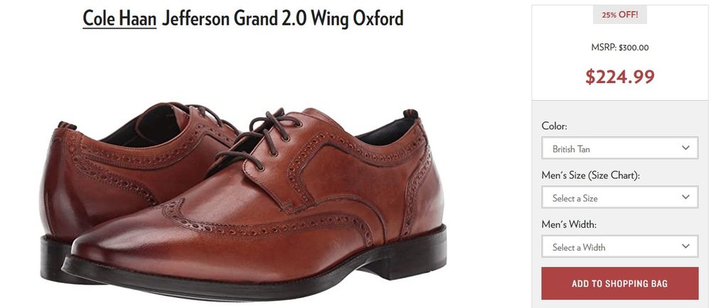 Туфли кожанные дерби,броги Cole Haan JeffersonGrand 2.0 WingOxford,