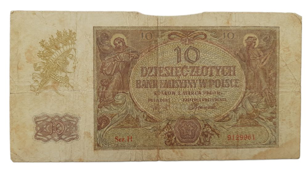 Stary Banknot kolekcjonerski Polska 10 zł 1940 Poznań Dębiec • OLX.pl