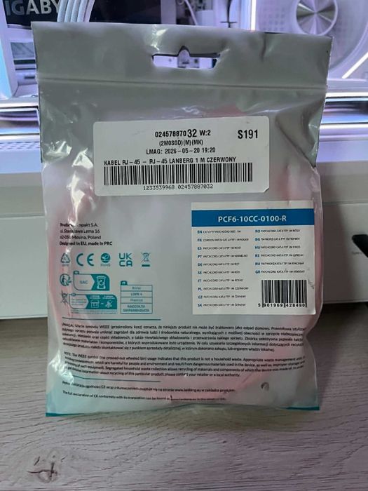 Kabel sieciowy LAN patchcord RJ45 Lanberg 1m biały