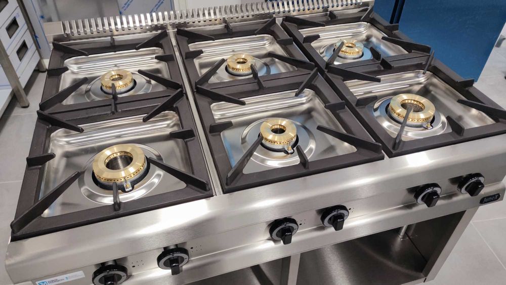 Fogão a gás 6 queimadores industrial linha 90 para restaurante