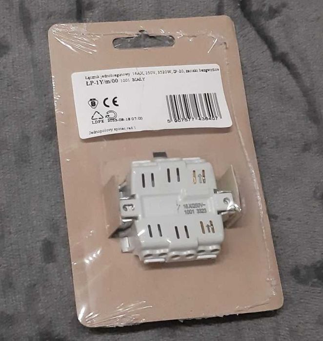 Łącznik jednobiegunowy OSPEL IMPRESJA biały ŁP-1Y/m/00