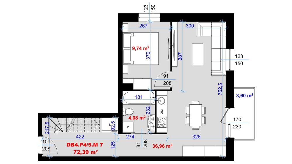 Bezczynszowe mieszkanie Dąbrowa Tarnowska, stan deweloperski 72,39 m2