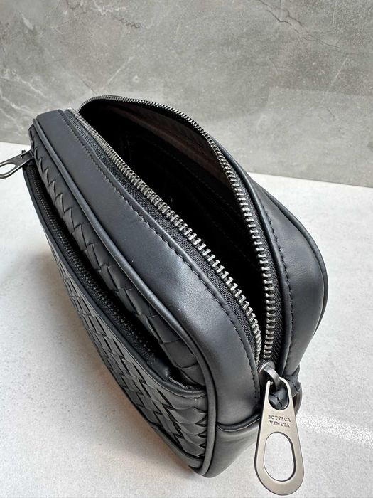 Шкіряна сумка Bottega Veneta Кросбоді Чорна / Сумка Боттега Венета