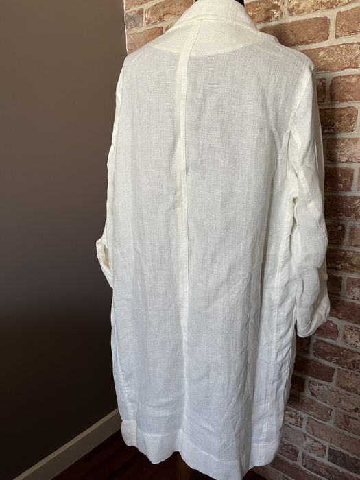 Płaszczyk lniany, Zara, oversize, rozm 36, kolor biały. Nowy z metka.