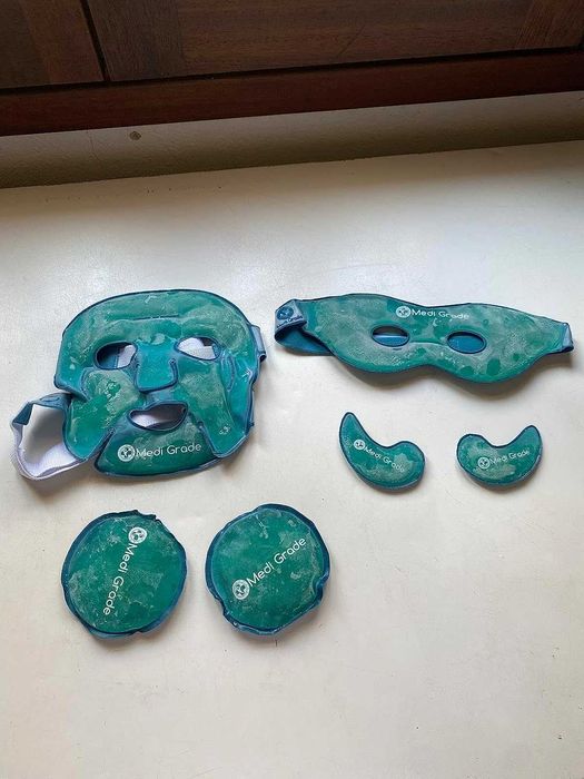 Zestaw Chłodzące Płatki pod Oczy Maska Żelowa na Twarz na bóle migreny