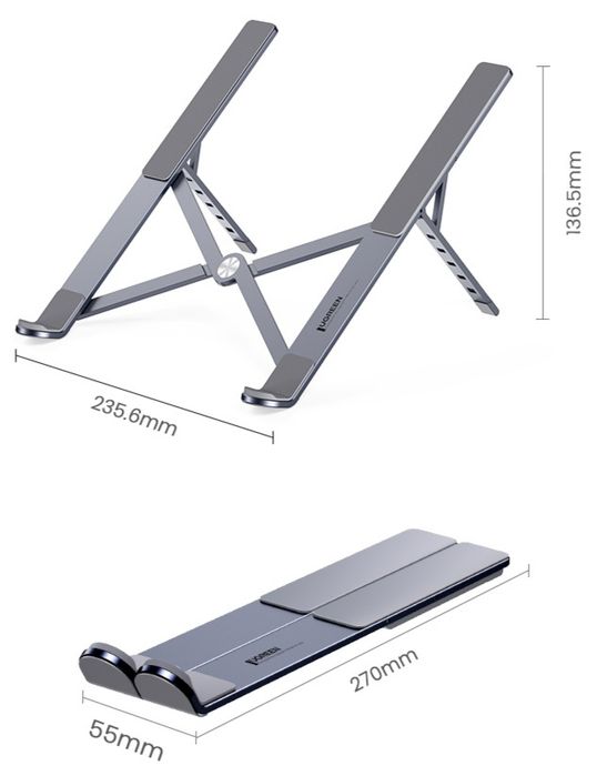 Підставка для ноутбука UGREEN Алюмінієва Настільна Тримач + чохол