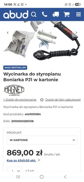 Magnet boniarka P31 _ wycinarka do styropianu j.Nowa