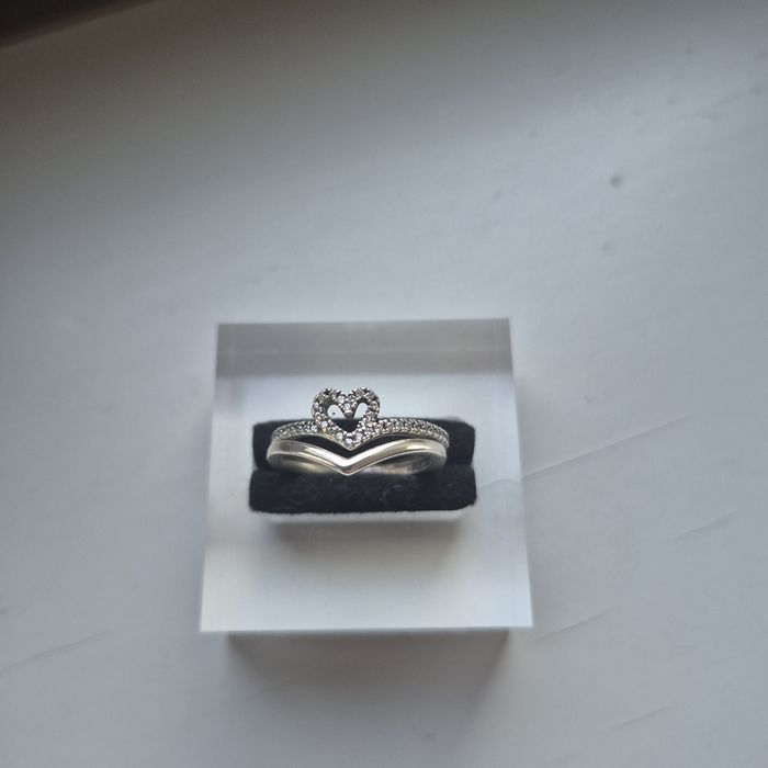 Anel Sparkling Wishbone Heart