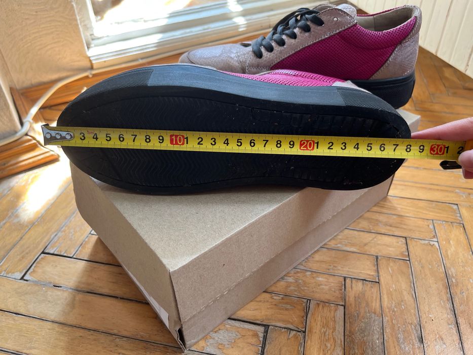 Кожаные кеды на платформе