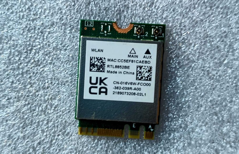 Karta sieciowa WIFI 6 AX1800 1200mbps 2.4/5 Ghz Realtek RTL8852BE M2-NGFF BT 5.2