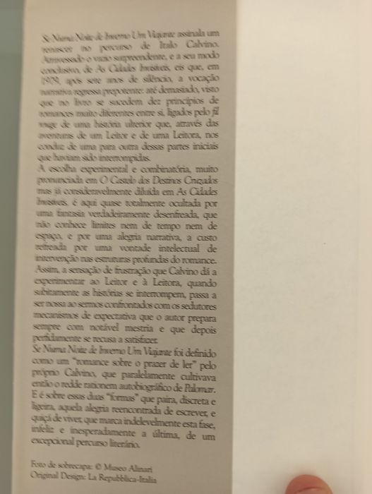 Se numa Noite de Inverno um Viajante , de Italo Calvino*